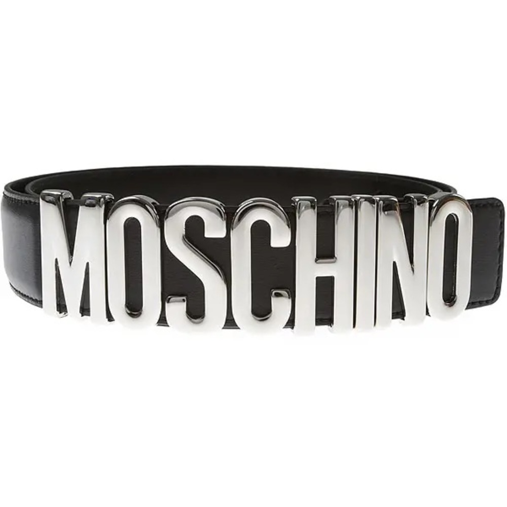 Moschino unisex letter logo leather belt NWB